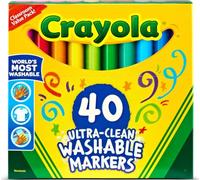 Crayola Washable Broad Line Markers – Ultra-Clean, 40 Classic Colors, Non-Toxic, Assorted