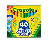 Crayola Washable Broad Line Markers – Ultra-Clean, 40 Classic Colors, Non-Toxic, Assorted
