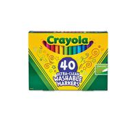 Crayola Ultra-Clean Washable Classic Markers, Fine Point - Classic Colors, 40 per Set