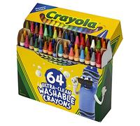 CRAYOLA Ultra Clean Washable Crayons, Built in Sharpener, 64 Count, Kids at Home Activities