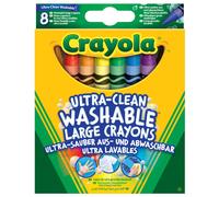 CRAYOLA Ultra-Clean Washable Large Colouring Crayons - Assorted Colours (Pack of 8) | Kids Arts & Crafts | Ideal for Kids Aged 3+