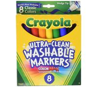 Crayola Ultra Clean Washable Markers Wedge Tip Assorted Colors 8 Count 58-7208