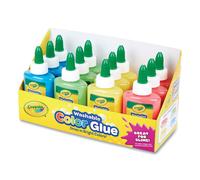CRAYOLA Washable Color Glue PK Tray, us:one size, Multicolor 12/Pkg