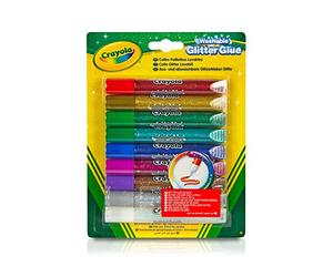 CRAYOLA Washable Glitter Glue - Assorted Colours (Pack of 9) | Add Some Extra Sparkle to Your Arts & Crafts! | Ideal for Kids Aged 3+
