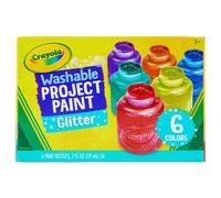 CRAYOLA Washable Glitter Paint - Assorted Colours (Pack of 6) | Add Some Extra Sparkle to Your Arts & Crafts! | Ideal for Kids Aged 3+