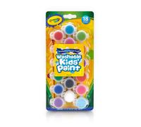 Crayola Washable Kids Paint Set & Paintbrush - 18 Color Pots, Safe & Easy Cleanu