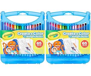 CRAYOLA Washable Markers Create & Colour Case 65 pieces, 04-0377-E-000 (Pack of 2)