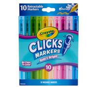 Crayola Washable Markers with Retractable Tips, Clicks, School Supplies, 10 Count, Gifts for Kids