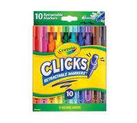 Crayola Washable Markers with Retractable Tips, Clicks, School Supplies, Art Markers, 10 Count