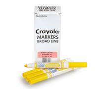 Crayola Washable Markers - Yellow (12ct), Kids Broad Line Markers for Classrooms & Teachers