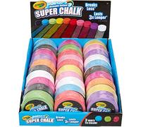CRAYOLA Washable Outdoor Super Chalk - Assorted Colours (Box of 30) | 3 Different Ways to Colour with One Puck! | For Ages 4+