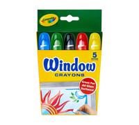 Crayola Washable Window Crayons, Glass and Window Art Supplies, Assorted Colors, 5 Count, Gift for Boys & Girls
