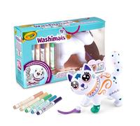 CRAYOLA Washimals Jumbo Pets - Big Jenny the Big Kitten, 15 cm, Set of 5 Washable Felt Tip Pens and Brush, Game and Gift for Children from 3 Years, 74-7518
