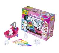 CRAYOLA Washimals, Little Animals to Colour Over and Over, Pet Toy Figures Set for Painting and Bathing, Laundry Salon for Dogs, Rabbits and Cats, Toy for Girls, Children's Toy from 3 Years