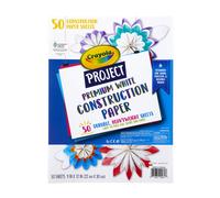 Crayola White Construction Paper Premium Art Supplies Standard Size 50 Count White (99-0081)