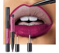 Crayon à lèvres imperméable ultra précis + Rouge à levres avec un pigment élevé, résistant à la transpiration, tenue longue durée, contour parfait des lèvres (Purple)