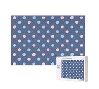 Crayon Dots Navy Blue Background,300 Pieces Wooden Jigsaw Family Game Jigsaw Puzzles for Adults Teens Home Decor