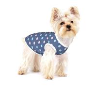 Crayon Dots Navy Blue Background,Cotton Sleeveless Pet T-Shirt Soft Stretchy Puppy Breathable Vest,S