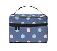 Crayon Dots Navy Blue Background, Makeup Bag, Portable Cosmetic Bag for Women - Travel Cosmetic Organizer, Toiletry Pouch, The Go-to Gift That Never Disappoints for Special Moments