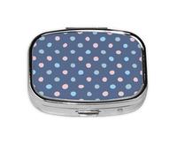 Crayon Dots Navy Blue Background,Meta Pill Box 2 Compartment Medicine Case,Portable Organizer