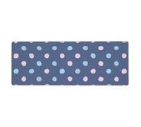 Crayon Dots Navy Blue Background,Mouse Pad Large Desk Pad Computer Keyboard Mouse Mat With Non Slip Rubber Base 30 x 80 cm