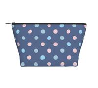 Crayon Dots Navy Blue Background, Toiletry Pouch Makeup Bag Cosmetic Bag Portable Travel Toiletry Bag