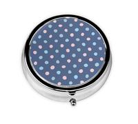 Crayon Dots Navy Blue BackgroundMeta Pill Box 3 Compartment Medicine Case,Portable Organizer