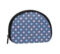 Crayon Dots Navy Blue BackgroundSmall Makeup Sanitary Napkin Storage Bag,Women's Cosmetic Coin Purse