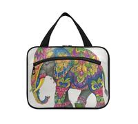 Crayon Drawing of an Elephant Hanging Travel Bag for Men with Hook, Designer Shaving Bag for Men for Accessories Must Haves Cruises Bolsa de maquillaje para Mujer L