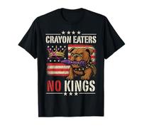 Crayon Eaters No Kings Military Protest American Bulldog T-Shirt