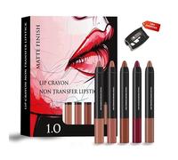 Crayon Lipsticks 1.0 Matte Finish Combo Kit | Lightweight, Long-Lasting, Transferproof & Smudge-Proof | Creamy Matte Crayon Lipstick Set | Multicolor - (3.5g x 5) | Total 17.5g