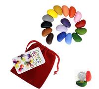 Crayon Rocks - Non-toxic children's soy wax crayons [stimulating pen grip] - durable ecological chalk in a red velvet bag - 16 natural washable colors - drawing on paper and fabric for kids
