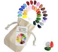Crayon Rocks - Non-toxic children's soy wax crayons [stimulating pen grip] -durable ecological chalk in a muslin bag - 32 natural washable colors - drawing on paper and fabric