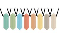 Crayon Sensory Necklace 8 Pieces - Textured Silicone Chew Necklace | Best for kids or adults that like biting or have autism - perfectly textured chewing pendant for boys & girls