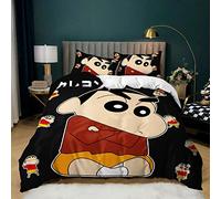 Crayon Shin-chan Premium Duvet Cover Sigle Double Size, 100% Breathable Comfortable Cotton with Zipper (Style 01,Double(200x200cm))