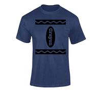 Crayon Style Graphic T Shirt for Kids and Adults Simple Halloween Uniform Colour Art Design Navy XL Style 1
