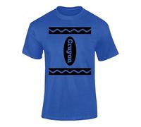 Crayon Style Graphic T Shirt for Kids and Adults Simple Halloween Uniform Colour Art Design Royal Blue XXL Style 1