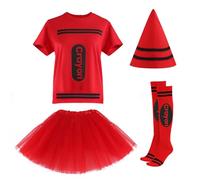 Crayon T Shirt Halloween Costume-Red-L