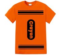 Crayon Tshirt Halloween Costume for Men Women Adult Size | Funny Cool Shirt idea | Graphic tee, Orange, S