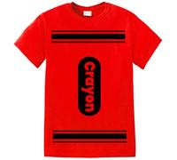Crayon Tshirt Halloween Costume for Men Women Adult Size | Funny Cool Shirt idea | Graphic tee, Red, 3XL