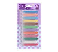 Crayons Dustless Chalk - Washable Drawing Colors, Smooth Writing Design, Twelve Color Pack, Art Learning Supplies | Ideal For Outdoor Playroom Classroom Blackboard Whiteboard Creative Activities