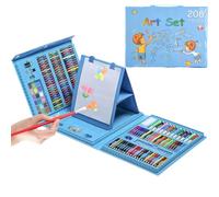Crayons For Kids - 208 Piece Portable Painting Tool Set, Kids Art Case With Assorted Colors, Durable Travel Art Supplies, Durable Portable Travel Home Car Studio College Preschool School Party