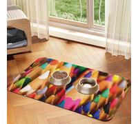 Crayons Printing Pet Absorbent Leather Tablecloth,Pet Absorbent Leather Mat,Tidy Feeding Area For Dogs, Cats,Pets