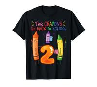 Crayons Students Go Back to School Second Grade 2026 2027 T-Shirt