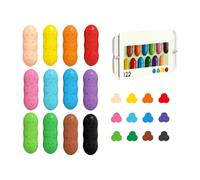 Crayons Toddler - Washable Crayons for Children - Preschool Coloring Art Supplies, 12 Colors Pea Shape Easy-Grip for School Classroom Travel Easter Activities