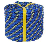 CRAYZA Double Braided Arborist Rope (1/2 in x 150 ft) Polyester Rope Bull Rope 48 Strands for Tree Work Climbing Pulling Swing Sailing, Blue