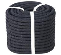 CRAYZA Double Braided Polyester Rope (1/2 in x 50 ft) Strong Arborist Rigging Rope 48 Strands for Tree Work Climbing Swing Camping Sailing, Black