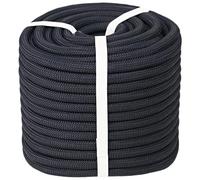 CRAYZA Double Braided Polyester Rope (1/2 in x 50 ft) Strong Arborist Rigging Rope 48 Strands for Tree Work Climbing Swing Camping Sailing, Black