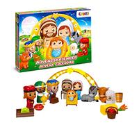 CRAZE Advent Calendar 2025 Nativity Scene - 26-Piece Traditional Nativity Set with Figures, Miniature Xmas Crib & 24 Surprises for Kids