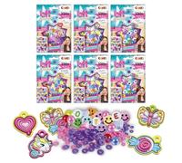 CRAZE BFF Pack of 6 - Charm Bracelet Making Kit for Teens with 150 Beads & Charms - Kids Jewellery Making Sets for Girls & Boys - Creative Crafts Kit